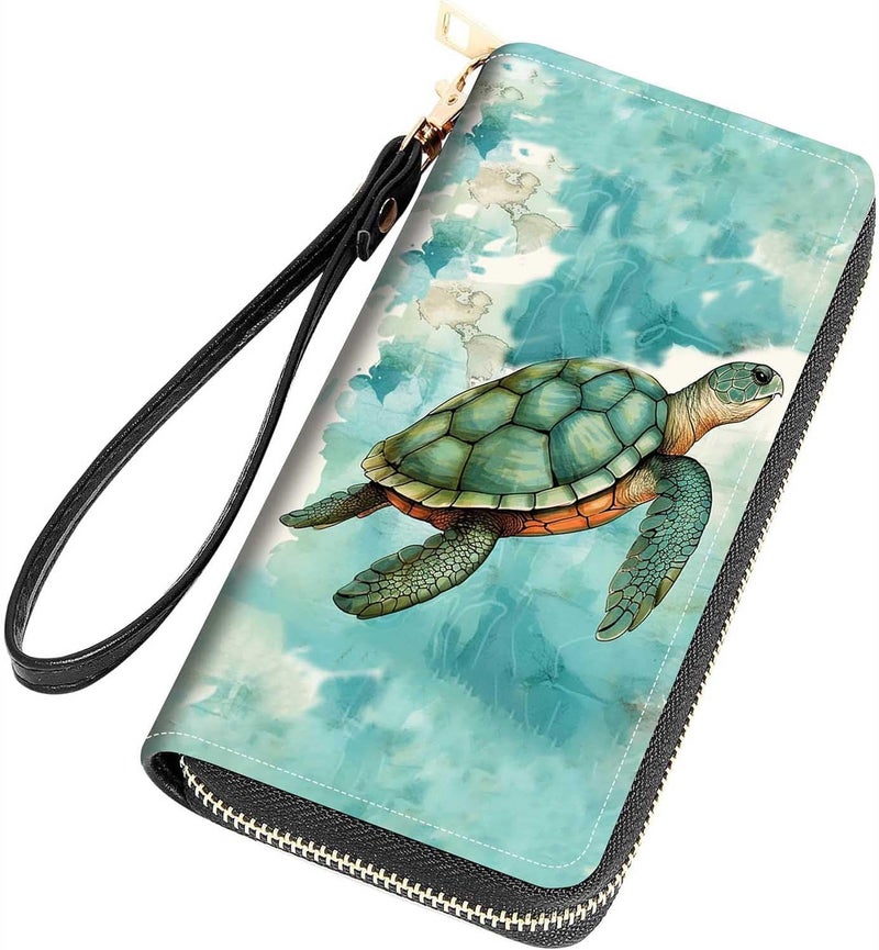 FQTBCEARI Hummingbird Flower Print Women Large Capacity Wallet PU Leather Zipper Clutch Purse for Smart Phone/Card/Coin/Cash - Image 1